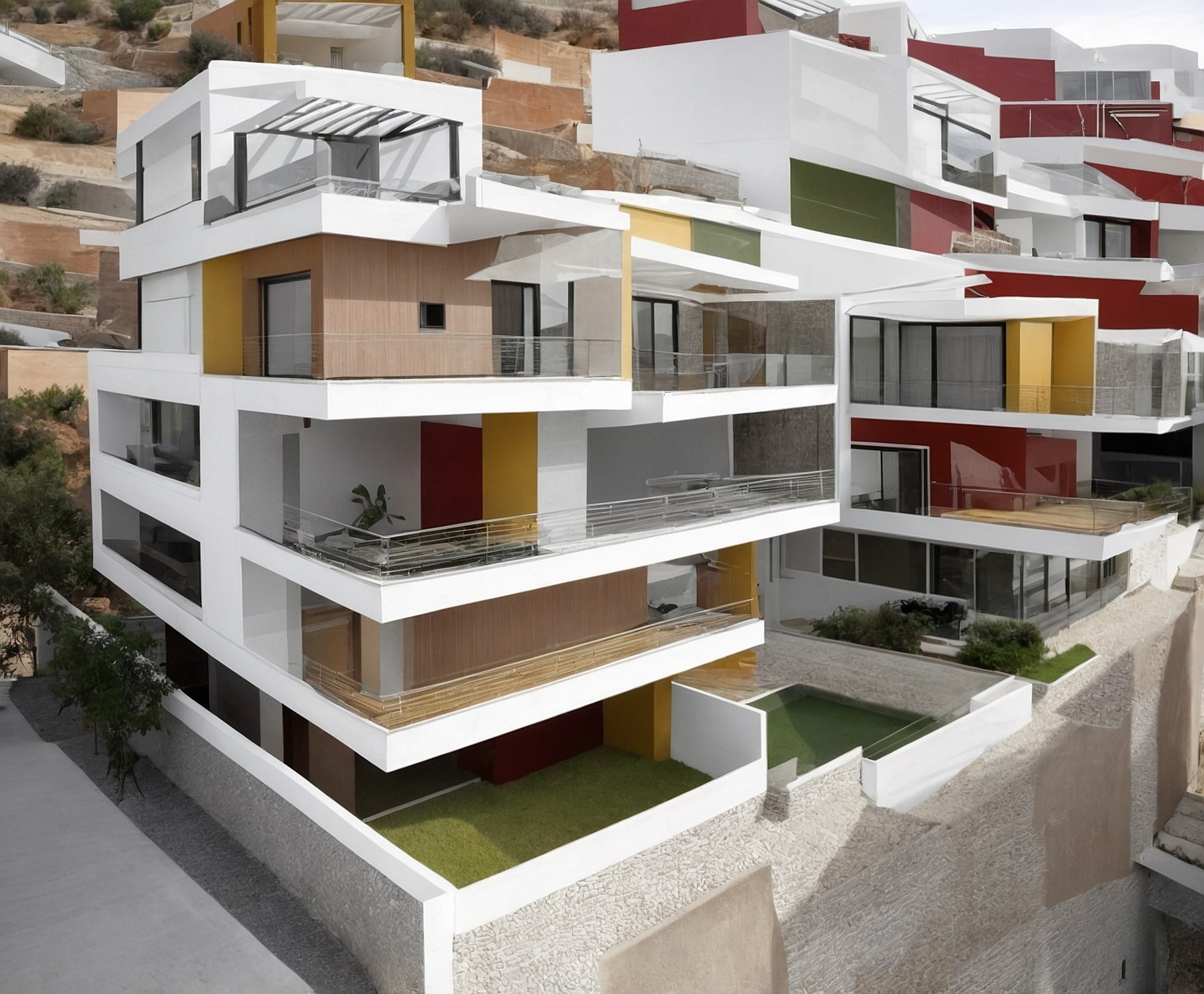 Evaluación de daños en complejo residencial.